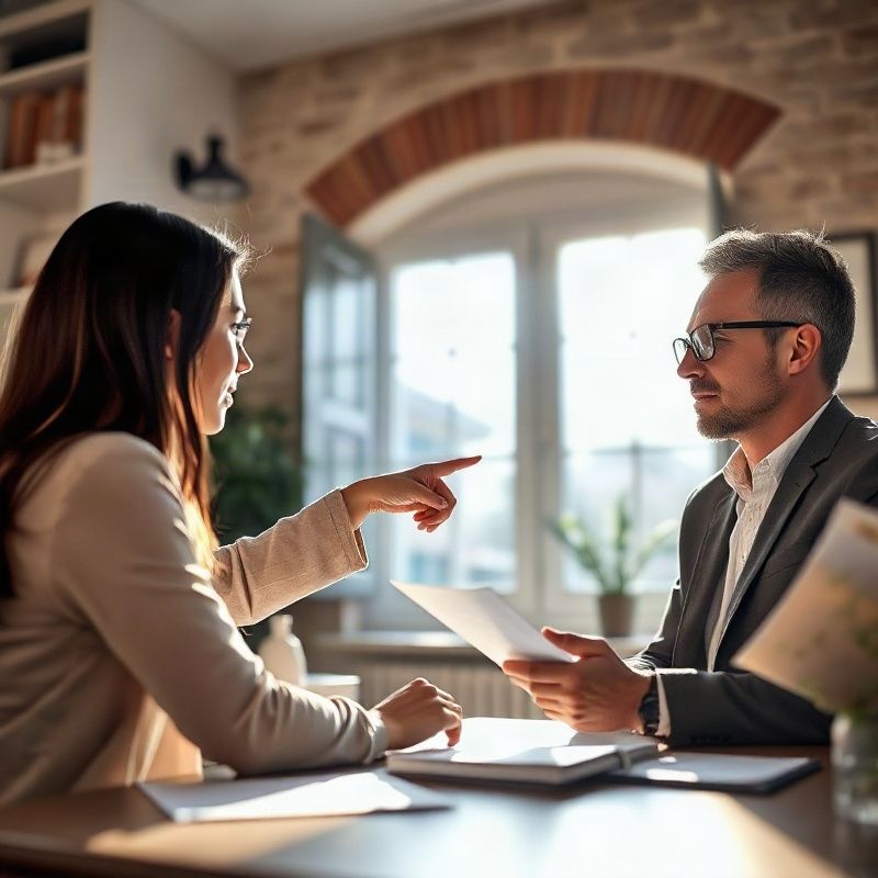 Deux professionnels en session de visioconférence dans un bureau lumineux