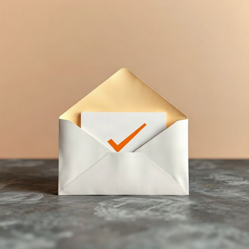 Enveloppe ouverte avec une carte de confirmation
