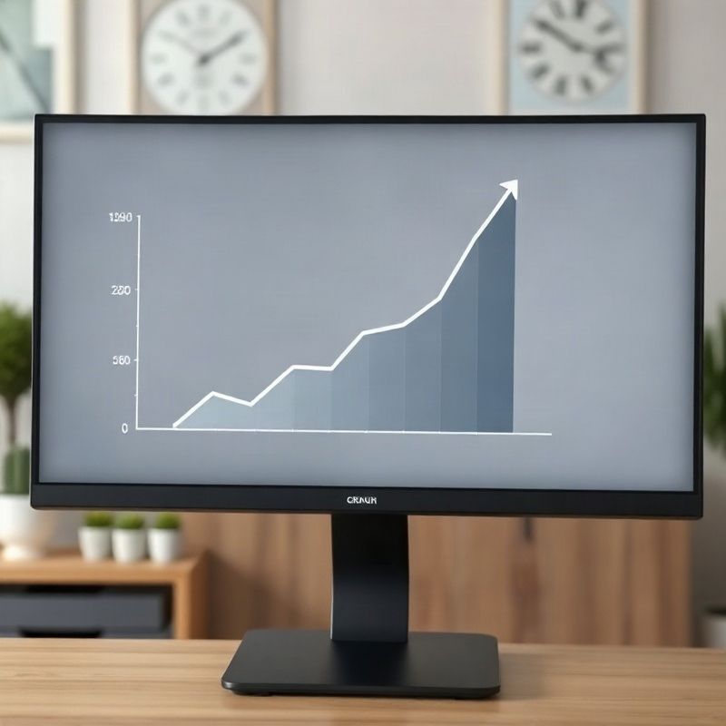 Graphique de croissance sur un écran dans un bureau moderne