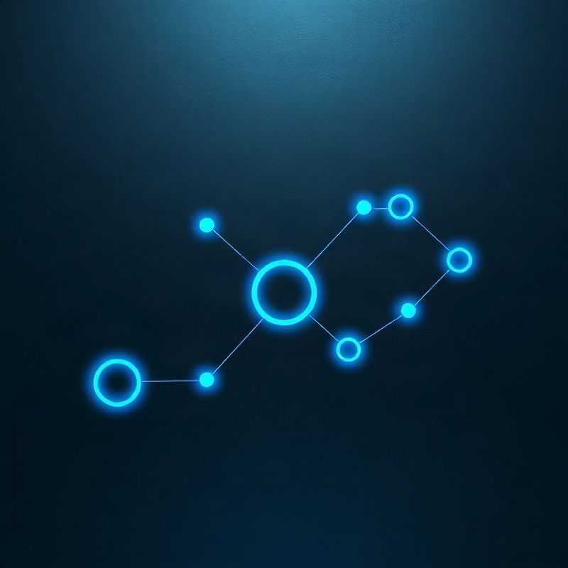 Diagramme de workflow d'automatisation en bleu sur fond ardoise